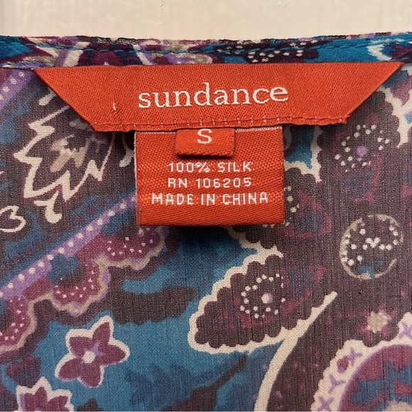 🆕 🚩 NWOT Sundance GORGEOUS Reina Paisley Silk Blouse.  Size Small - Picture 10 of 10